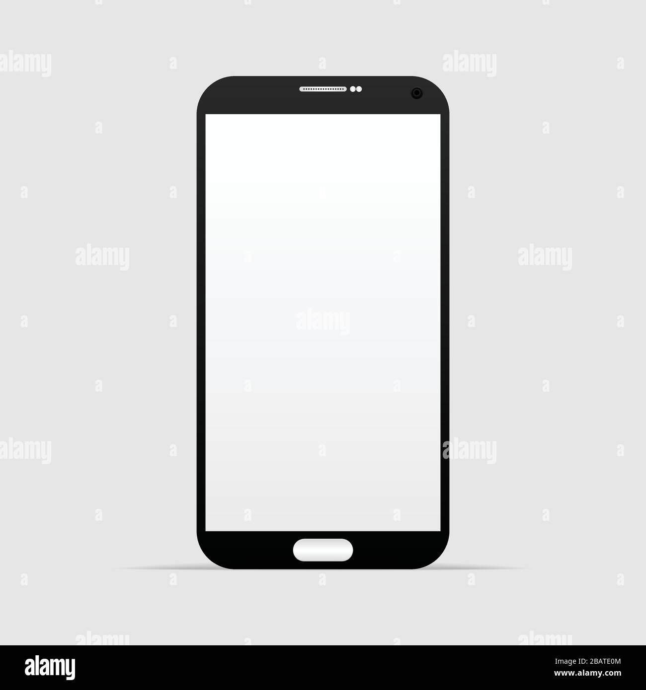 Mobile phone with blank screen. Flat style vector smartphone. Realistic smartphone mockup Stock Vector