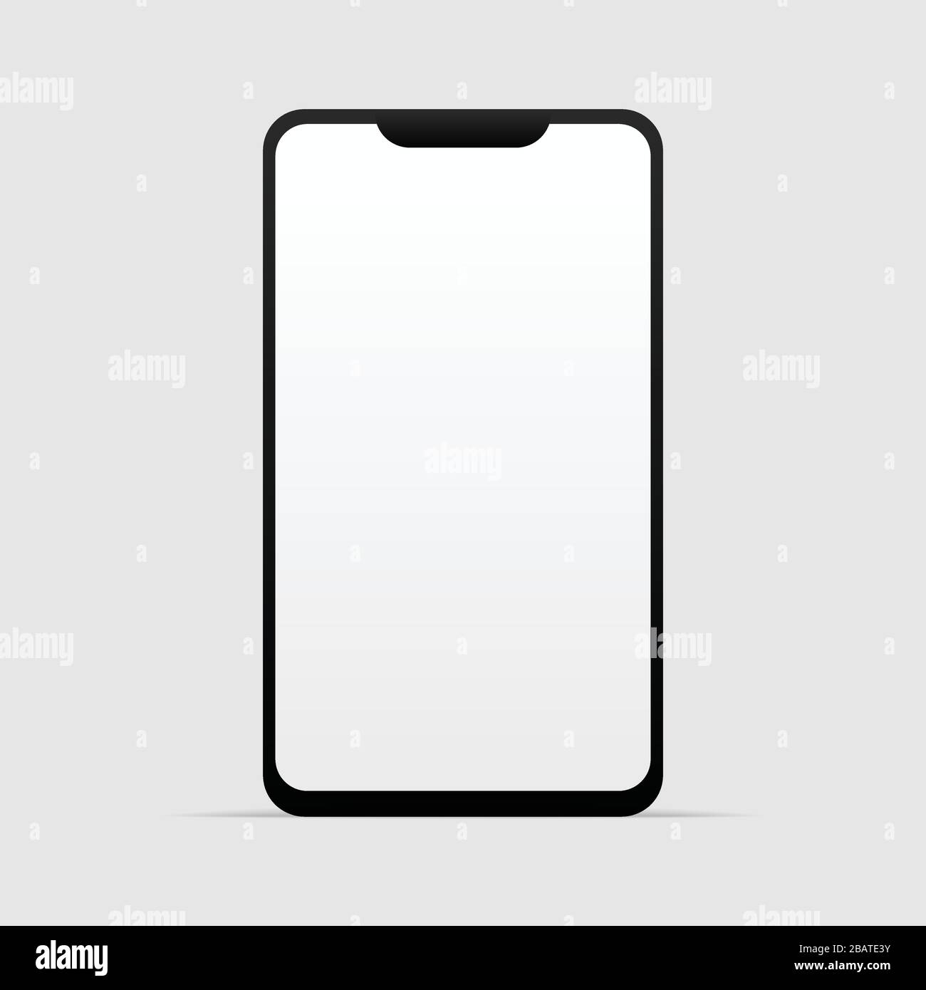 Mobile phone with blank screen. Flat style vector smartphone. Realistic smartphone mockup Stock Vector