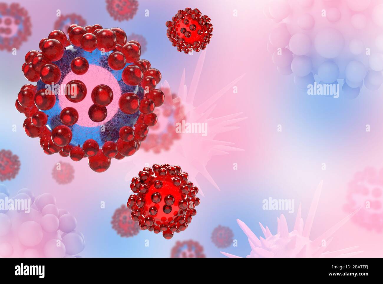 Abstract sciense 3d corona virus outbreak illustration Stock Photo