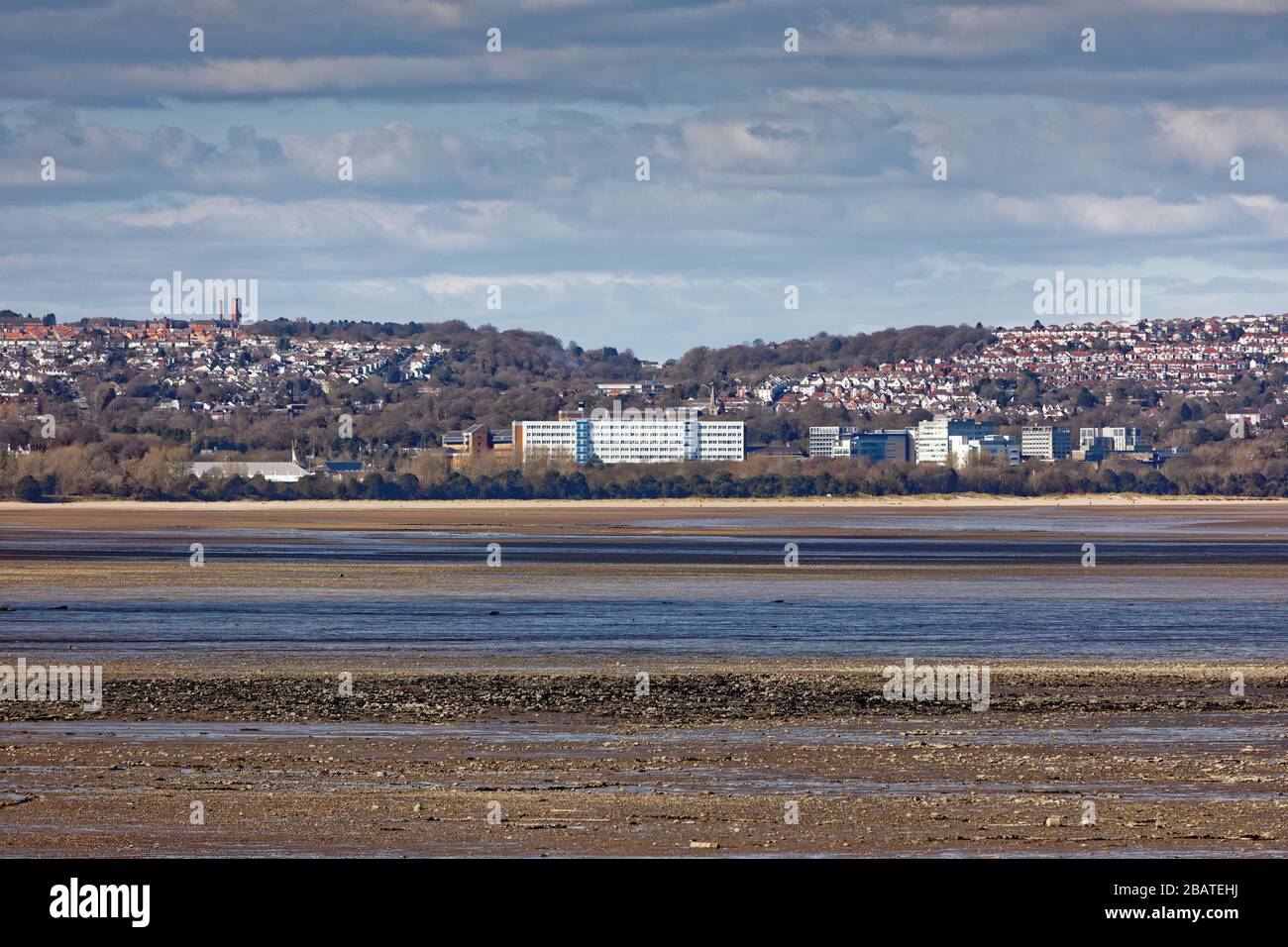 Swansea Bay as seen from the village of Mumbles, Wales, UK. Sunday 29 March 2020 Stock Photo