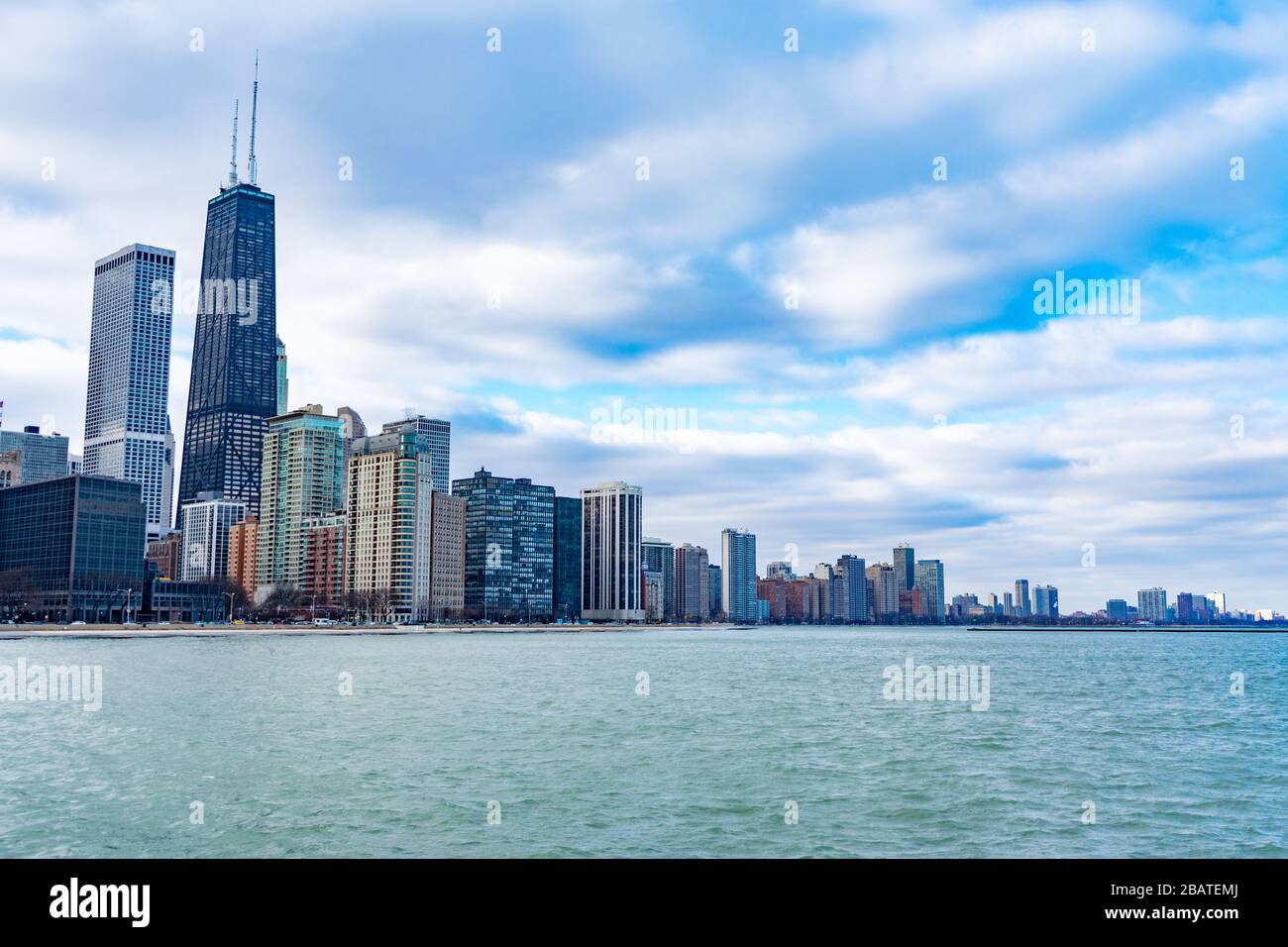Chicago Skyline with Lake Michigan Stock Photo - Alamy