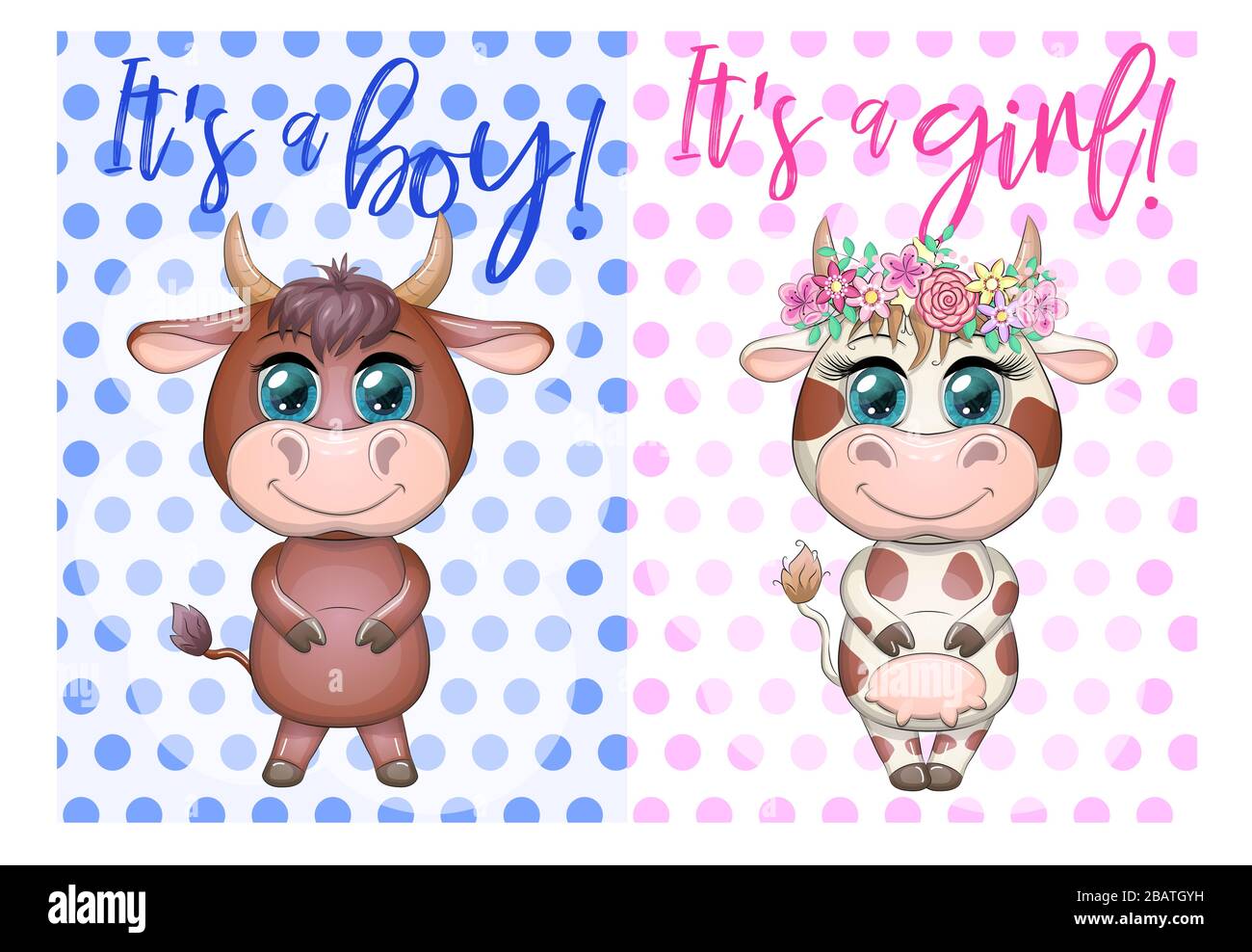 Two Cute Cartoon Babies Boy And Girl Stock Vector Image Art Alamy