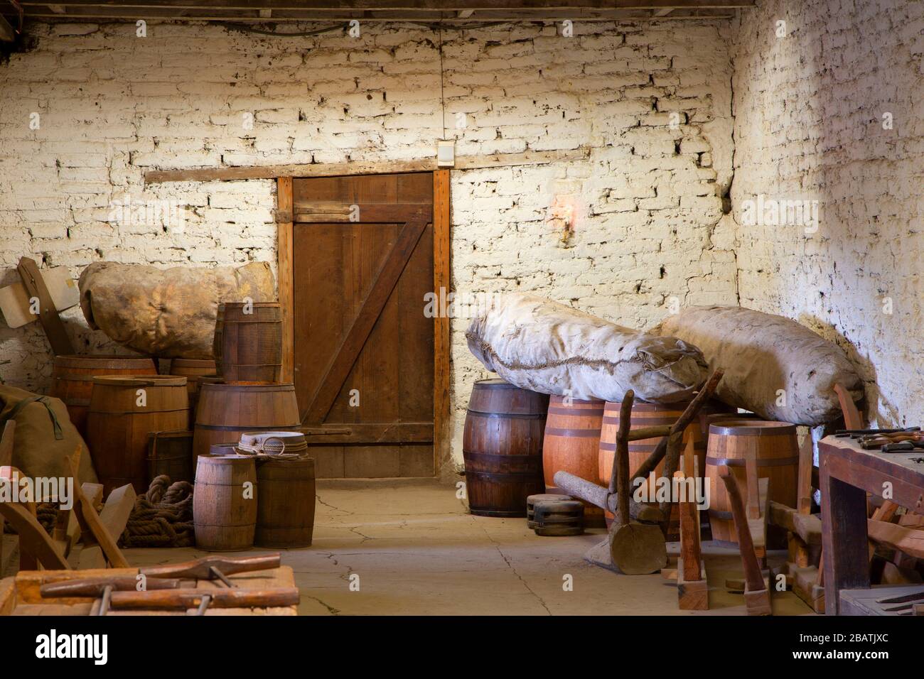 Storage room, Petaluma Adobe State Historic Park, California Stock Photo