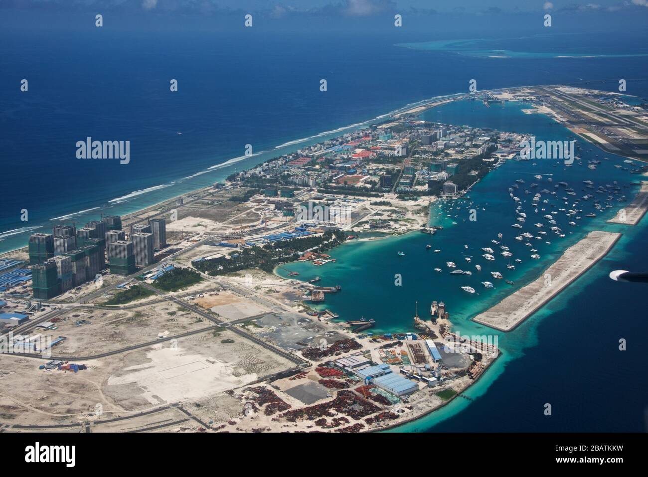 Aerial view Hulhumale Maldives Stock Photo Alamy