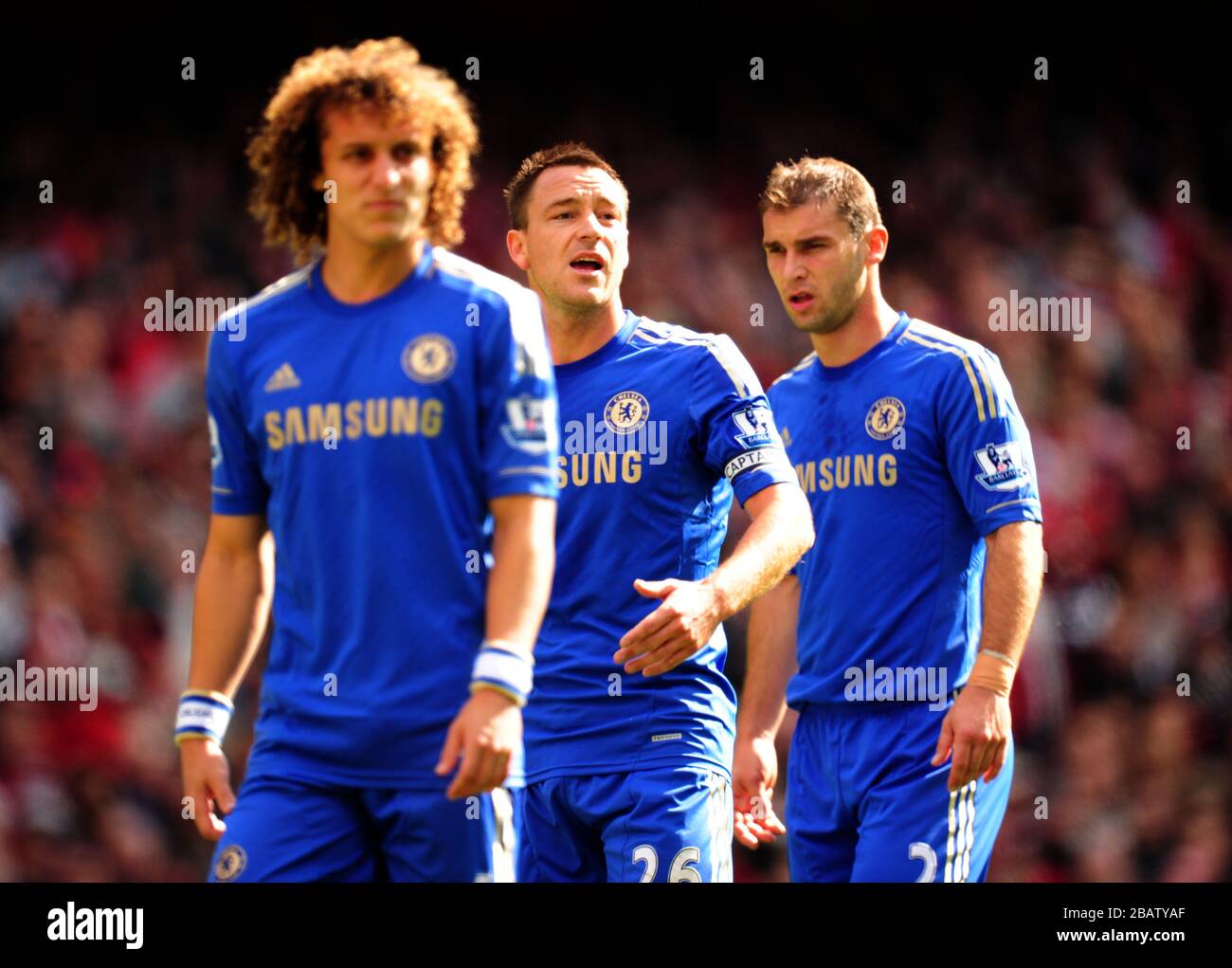 Chelsea's L R: David Luiz, John Terry and Branislav Ivanovic Stock Photo