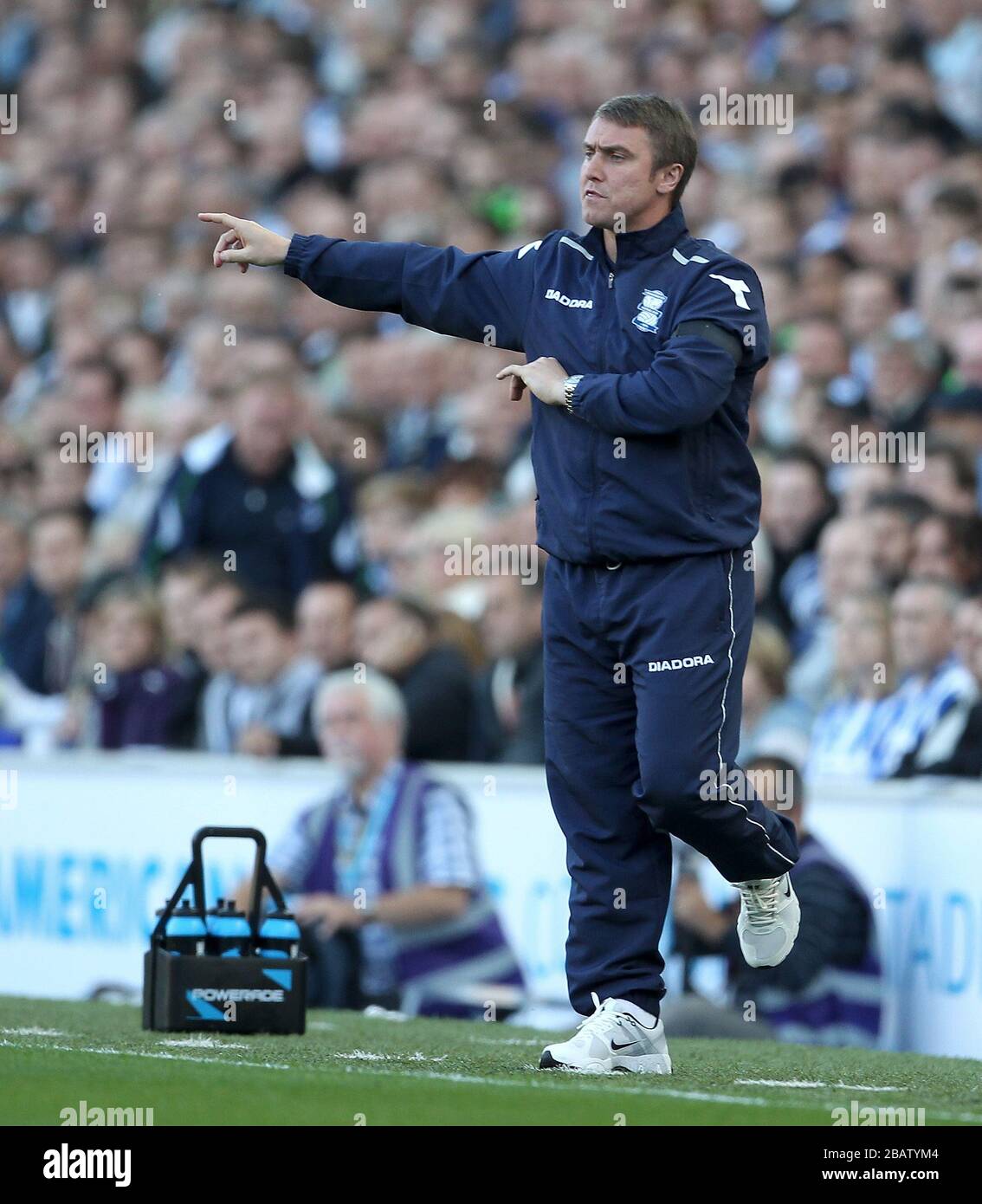 Birmingham City manager Lee Clark on the touchline Stock Photo