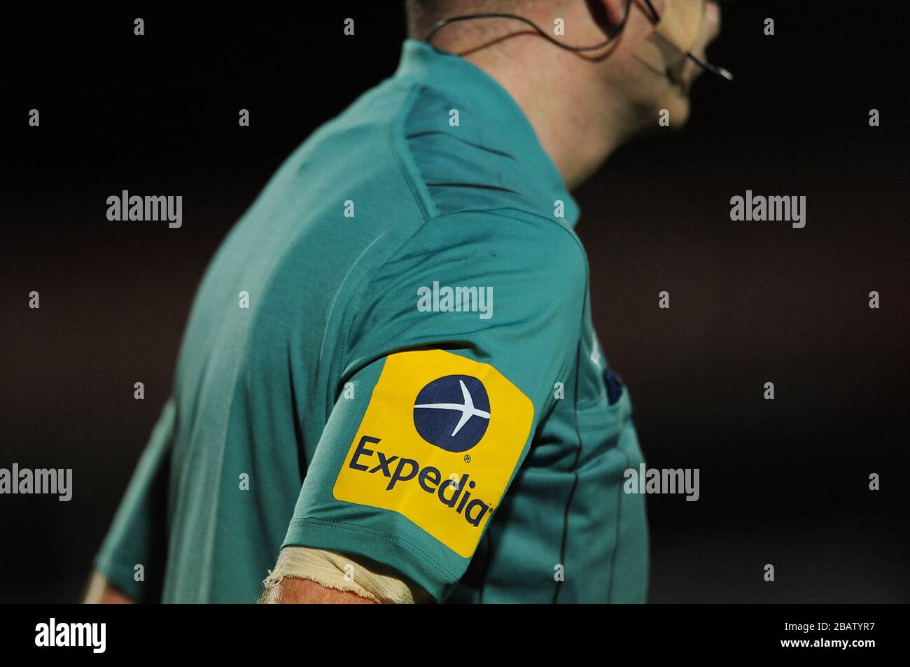 Detail of the branding on the sleeves of the assistant referees Stock Photo