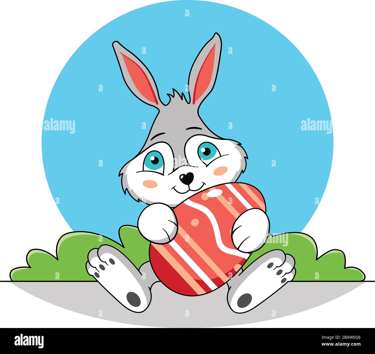 Easter bunny rabbit with egg illustration vector Stock Vector Image & Art Alamy