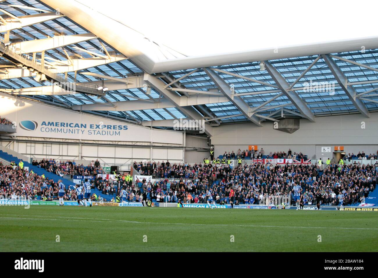 A general view of Birmingham City fans in the stands at the AMEX Stadium Stock Photo