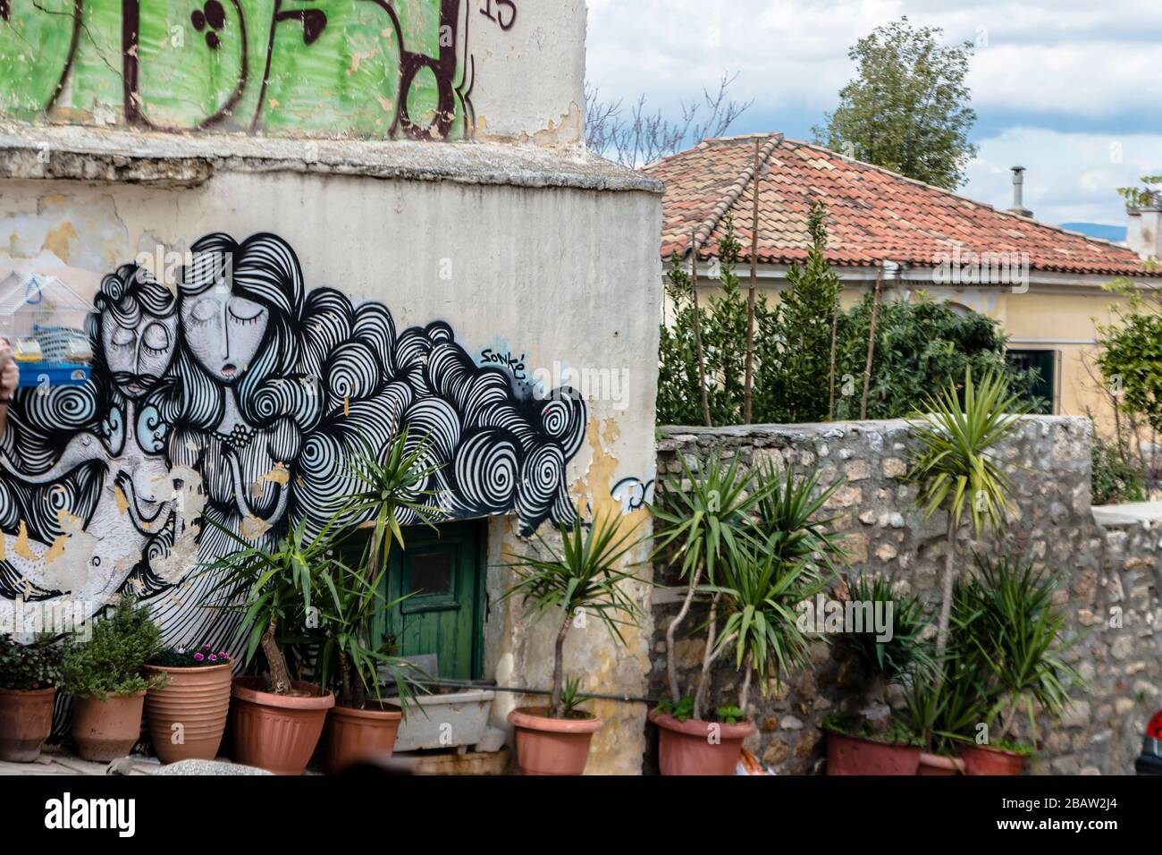 Athens - typical meditereanian windows Stock Photo - Alamy