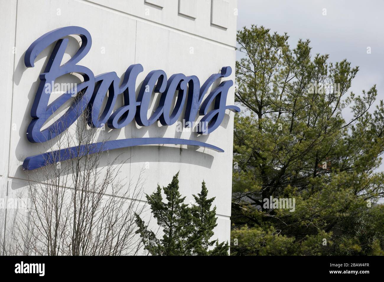 A logo sign outside of a Boscov's retail store location in Westminster
