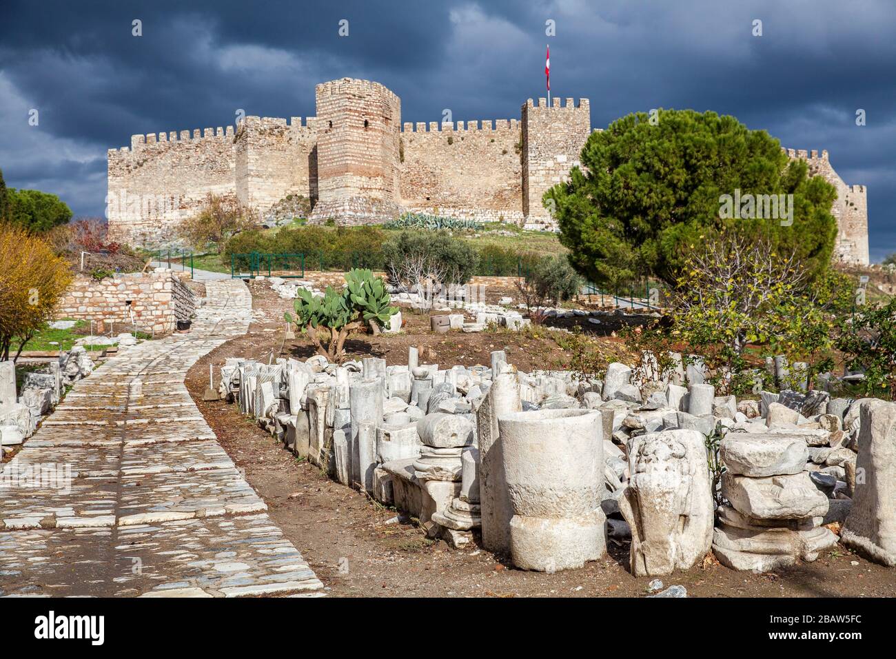 Ayasuluk Castle on Ayasuluk Hill, Selcuk, Ephesus, Turkey Stock Photo ...