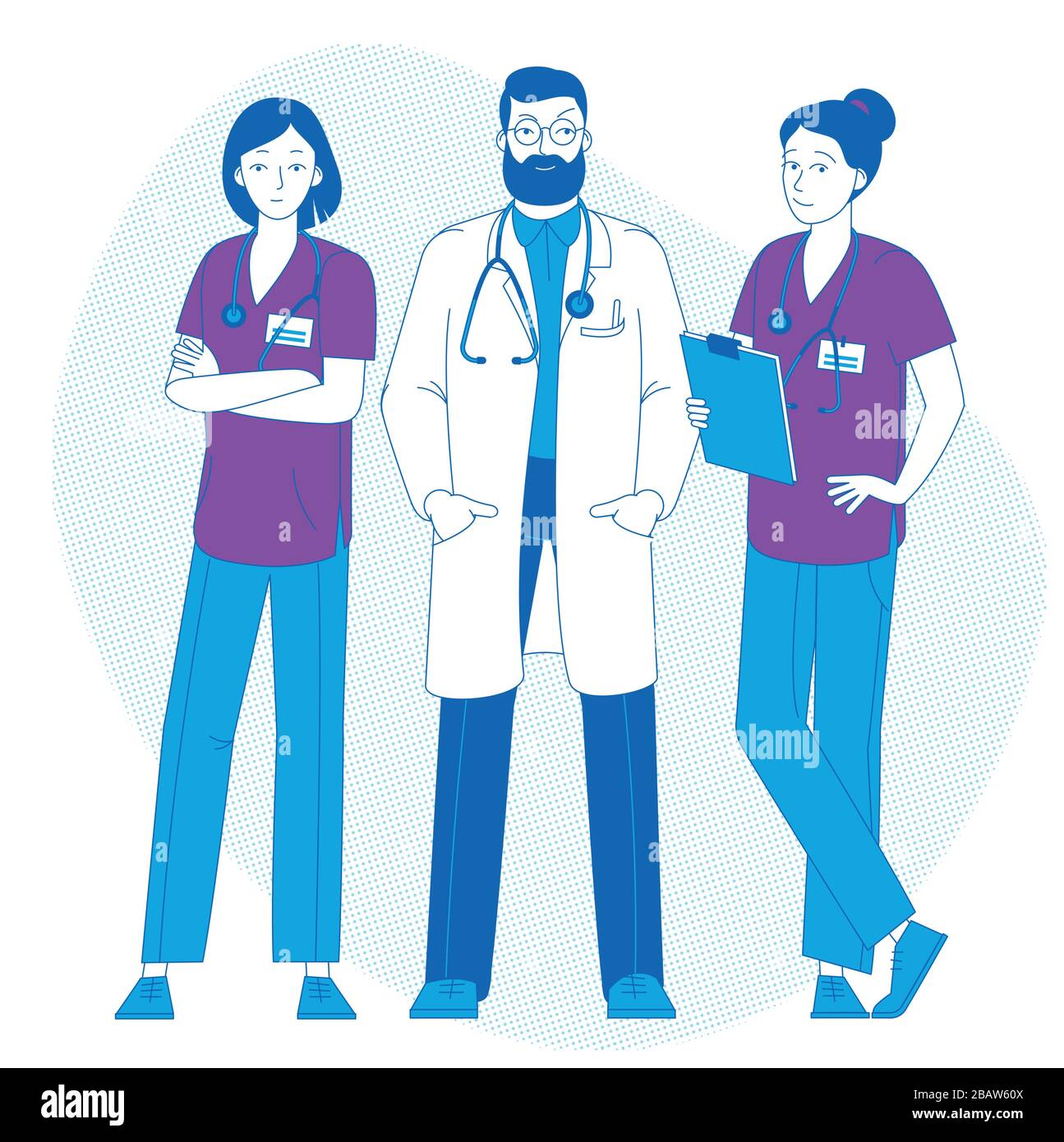 Doctor standing with nurses Stock Vector Image & Art - Alamy
