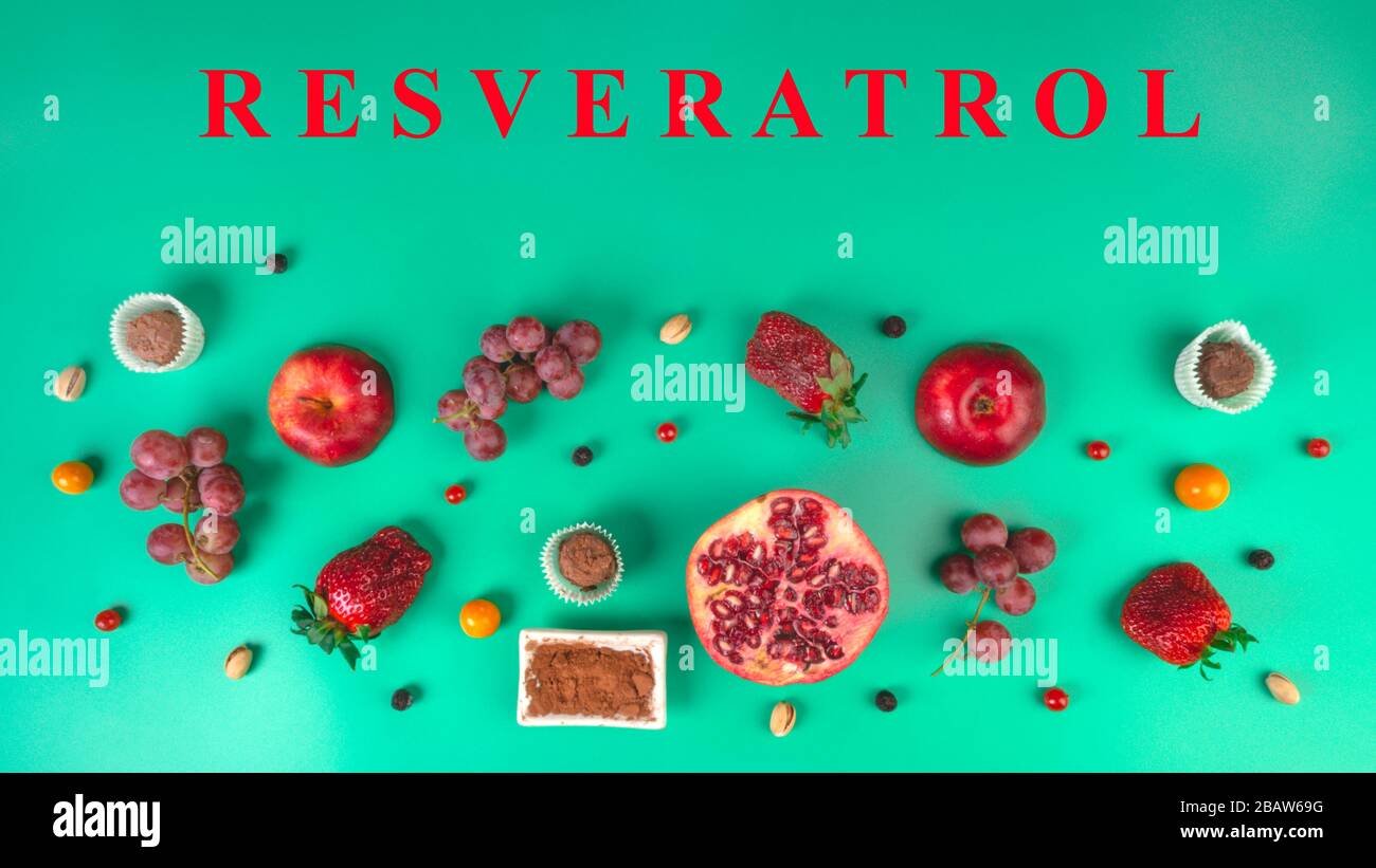 food rich with resveratrol, polyphenols, fruits, berries, nuts ...