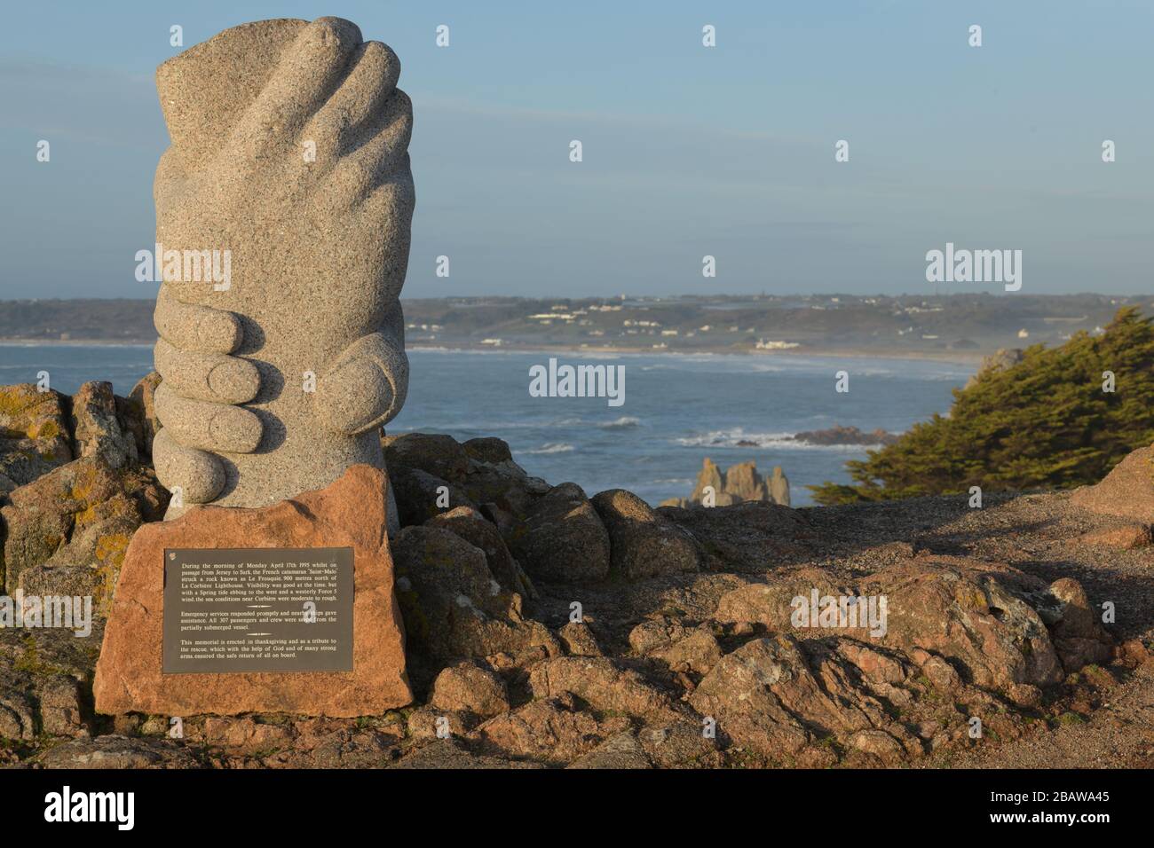 The St. Malo (Ferry) Accident Memorial Statue, Corbiere, Jersey, Channel  Islands Stock Photo - Alamy