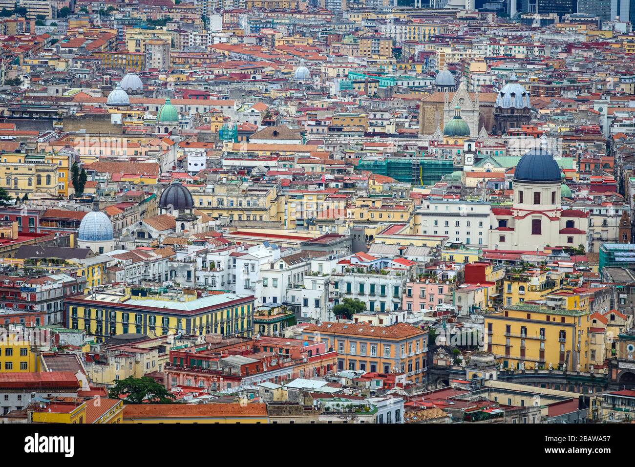 High angle view of Naples, Italy Stock Photo