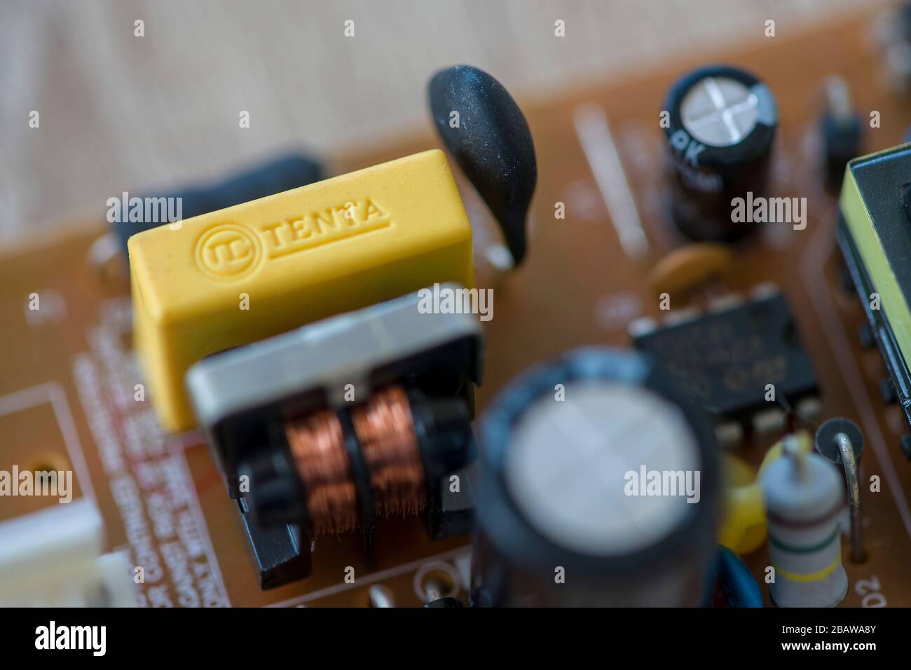 TIMISOARA, ROMANIA - DECEMBER 15, 2019: Close-up of a Tenta capacitor.  Electronic components Stock Photo - Alamy