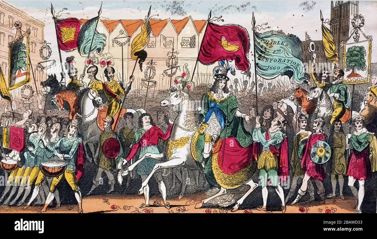 Charles Ii Of England 1630 1685 Entering London On His Restoration 29 May 1660 Stock Photo Alamy Charles Ii Of England 1630 1685 Entering London On His Restoration 29 May 1660 Stock Photo Alamy