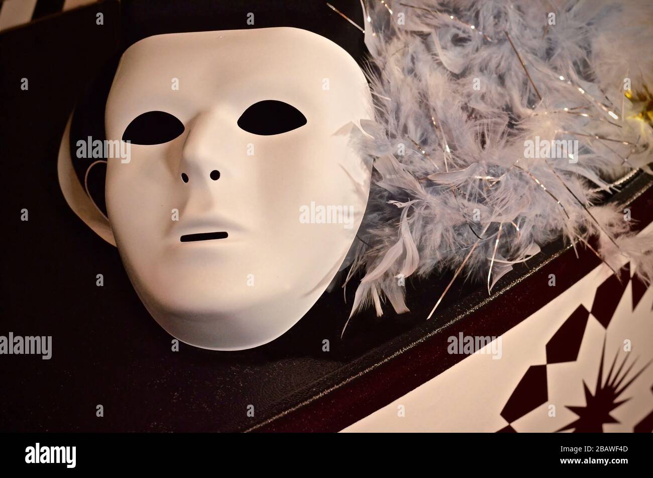 The mask at a red carpet event in Minnesota used to conceal ones face for fun Stock Photo