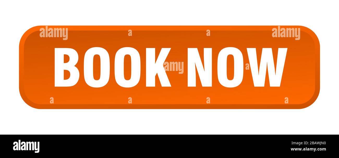 book now button. book now square 3d push button Stock Vector