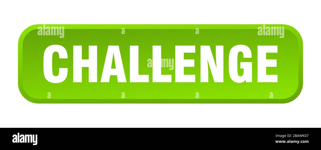 challenge button. challenge square 3d push button Stock Vector