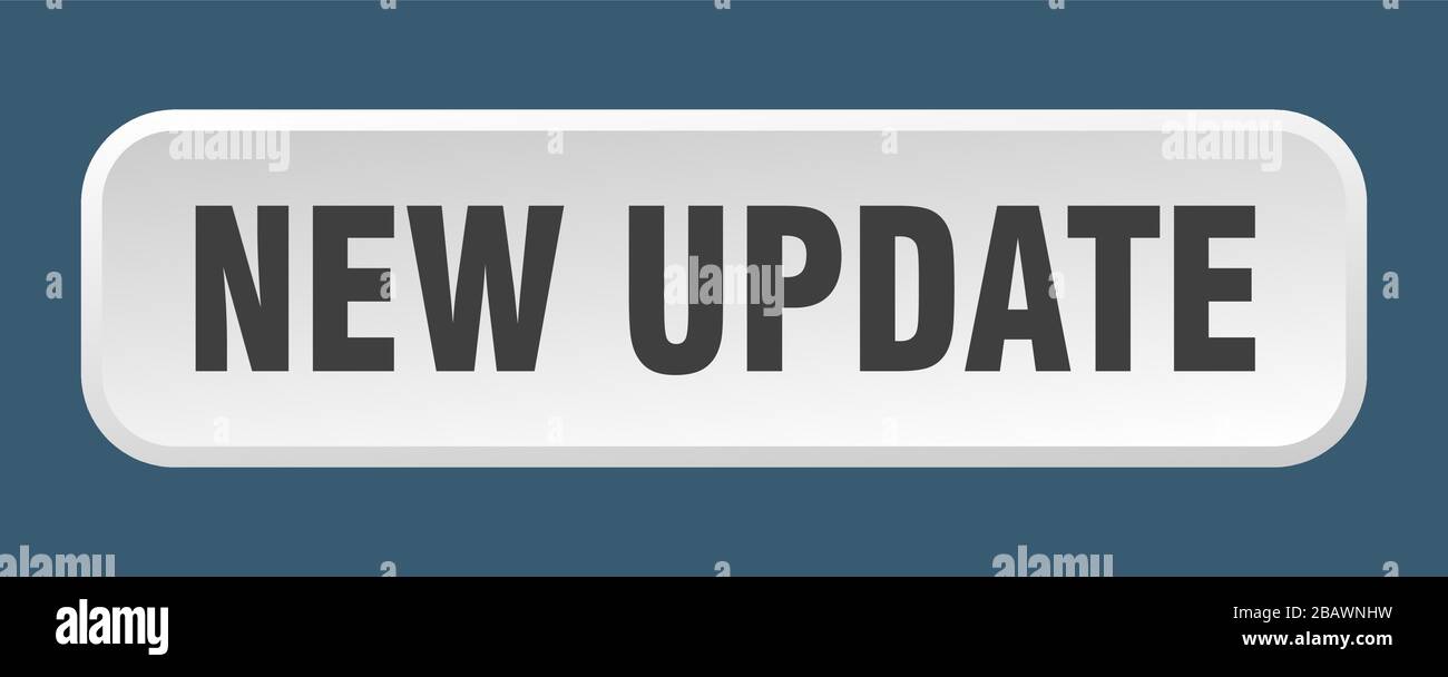 new update button. new update square 3d push button Stock Vector