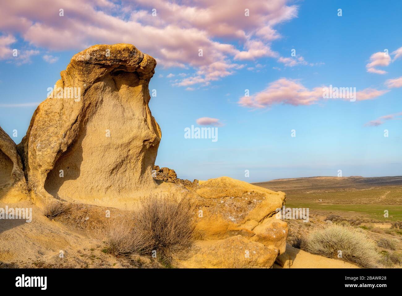 Yellow Rocks Cliffs Yellow rocked cliff and blue sky with clouds Stock Photo - Alamy