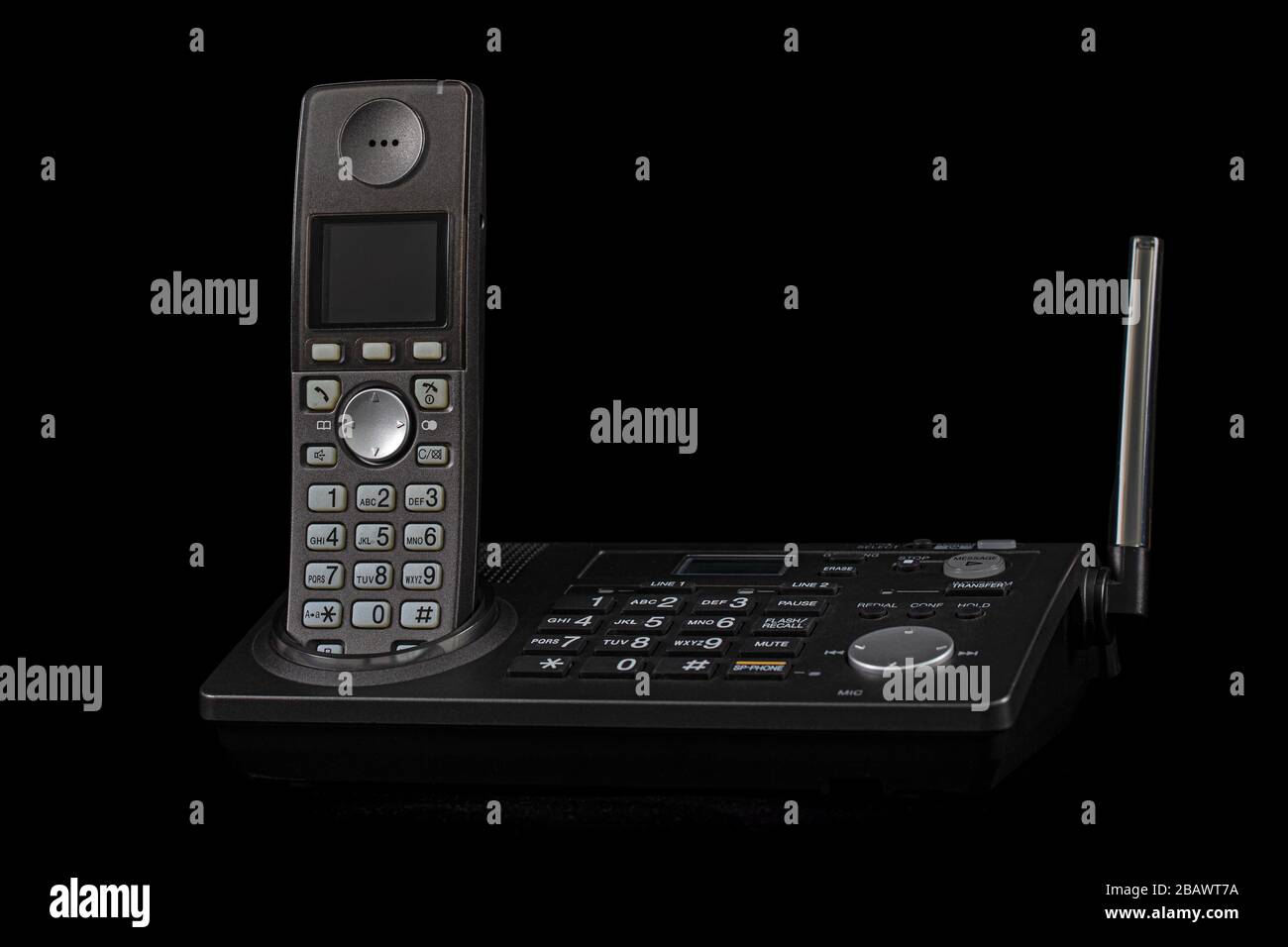 Wireless phone, isolated on black background Stock Photo