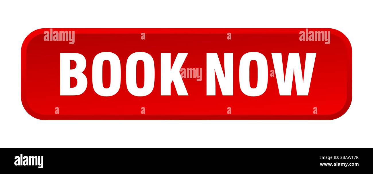 book now button. book now square 3d push button Stock Vector