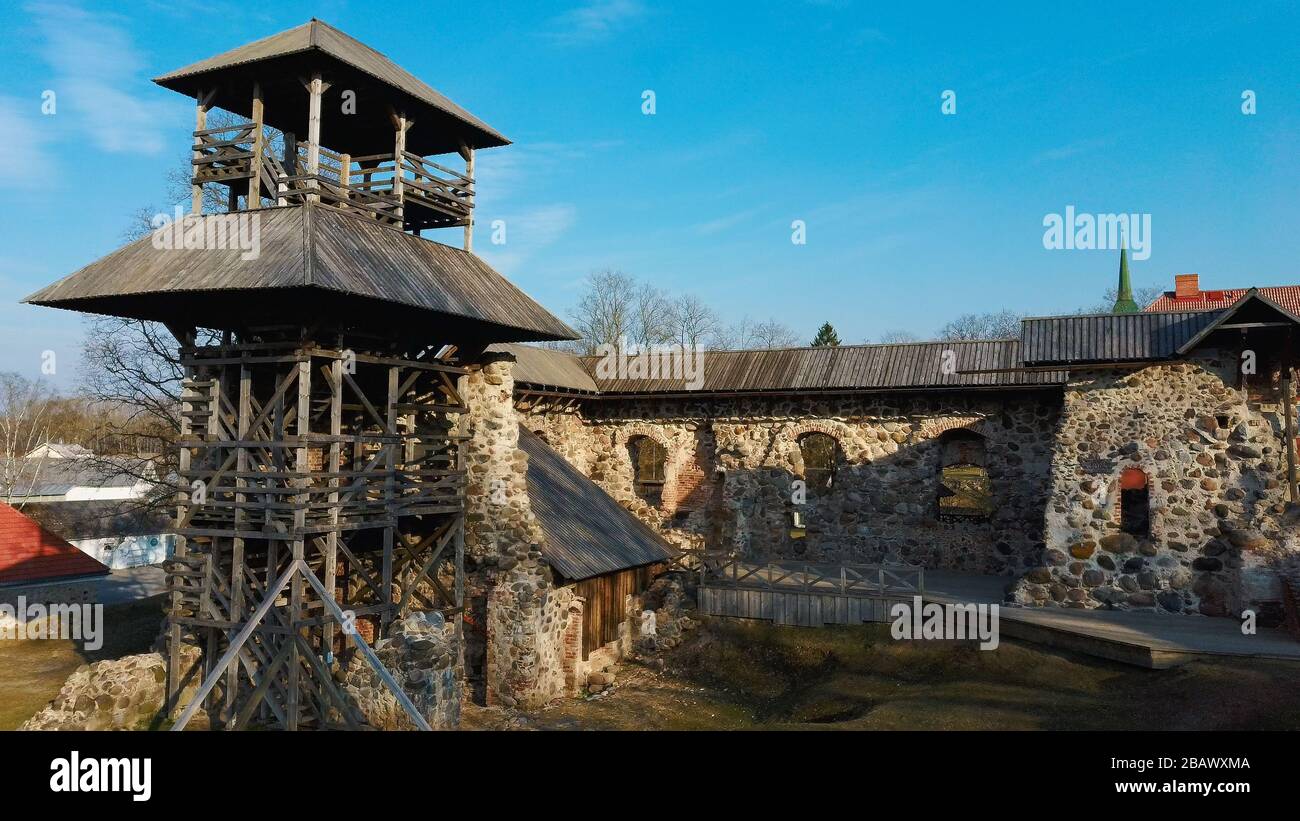 Latvia Limbazi Medieval Castle Ruins Aerial View Of The 13 Th Century latvia-limbazi-medieval-castle-ruins-aerial-view-of-the-13-th-century
