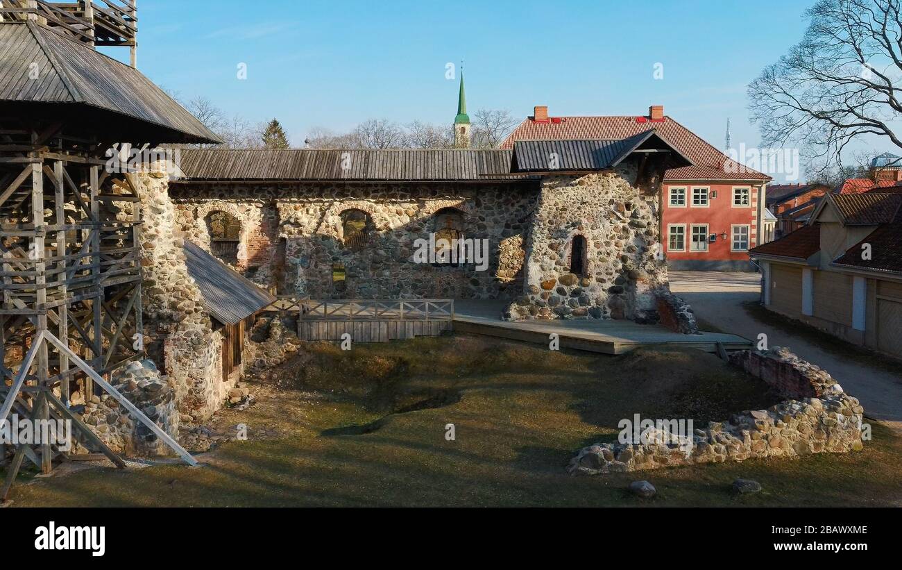 Latvia Limbazi Medieval Castle Ruins Aerial View Of The 13 Th Century latvia-limbazi-medieval-castle-ruins-aerial-view-of-the-13-th-century
