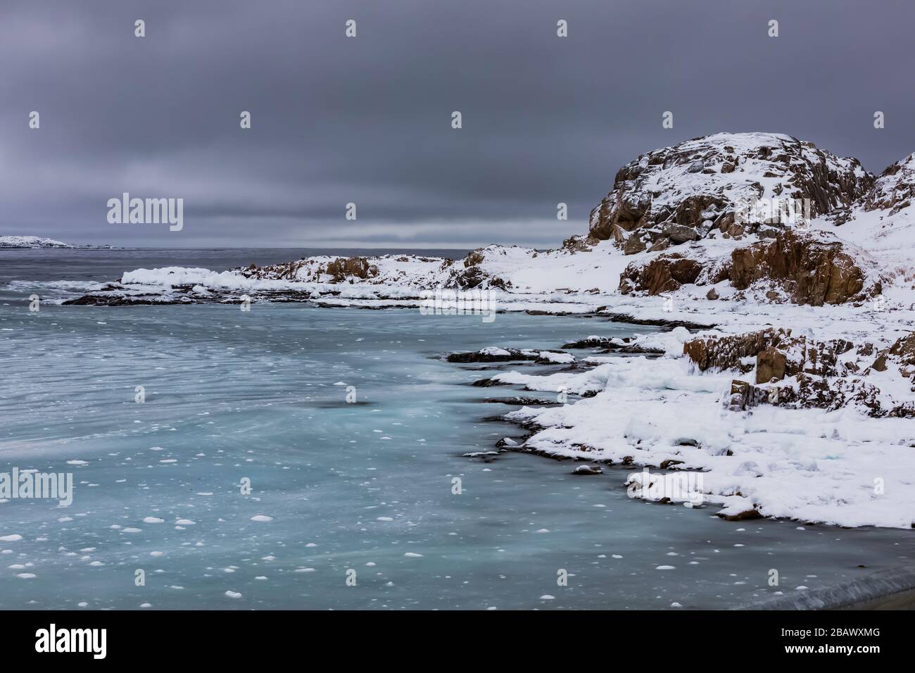 The rugged, rocky headlands of Joe Batt's Arm in winter, Fogo Island