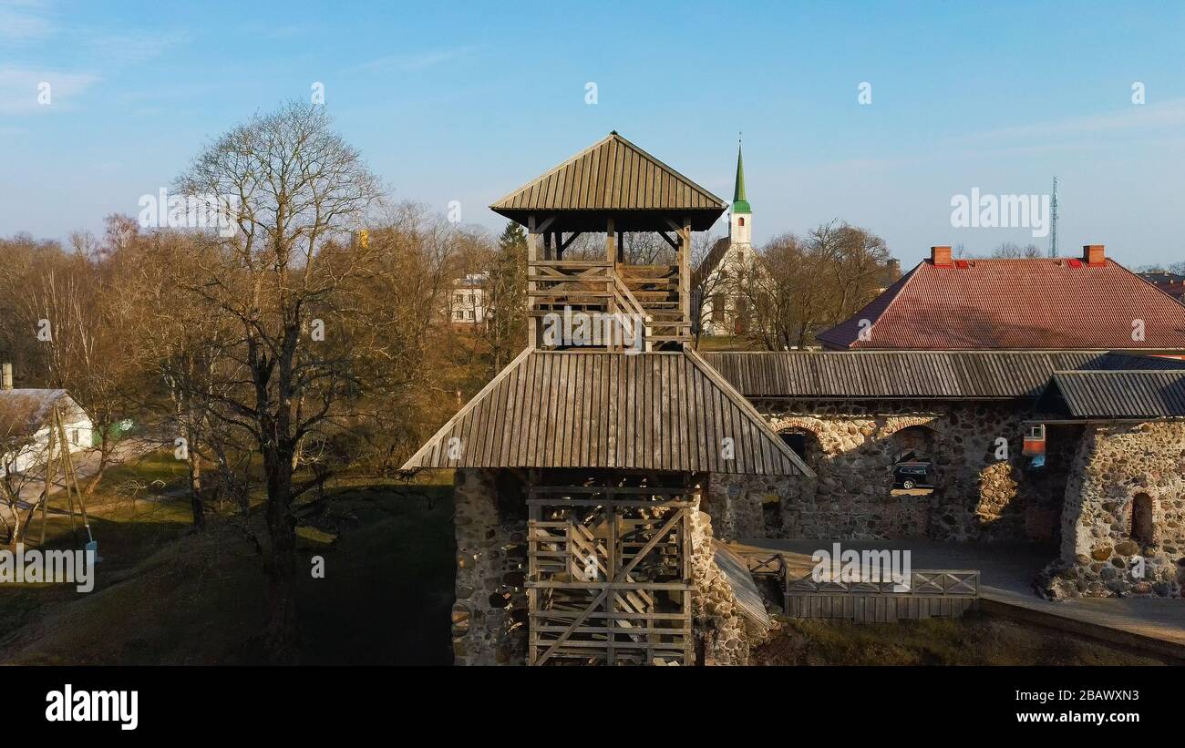 Latvia Limbazi Medieval Castle Ruins Aerial View Of The 13 Th Century latvia-limbazi-medieval-castle-ruins-aerial-view-of-the-13-th-century