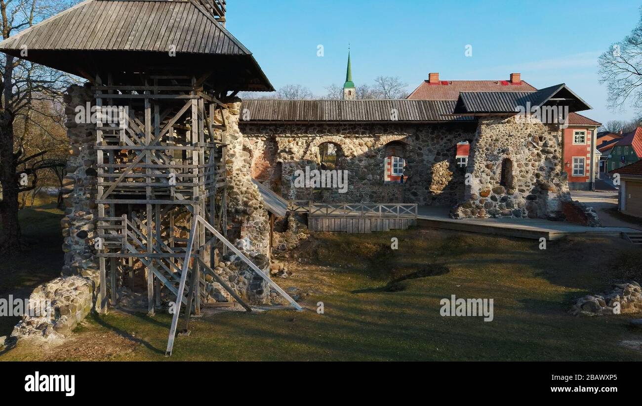 Latvia Limbazi Medieval Castle Ruins Aerial View Of The 13 Th Century latvia-limbazi-medieval-castle-ruins-aerial-view-of-the-13-th-century