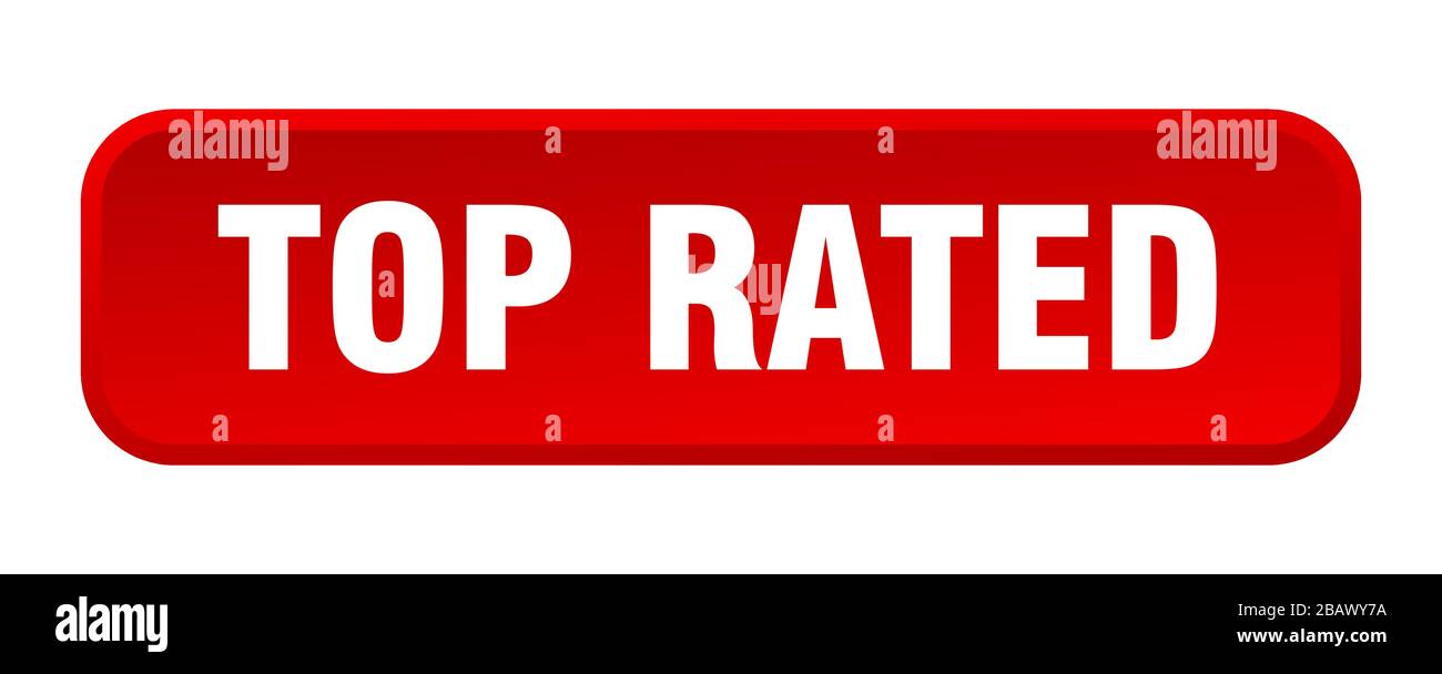 top rated button. top rated square 3d push button Stock Vector Image ...