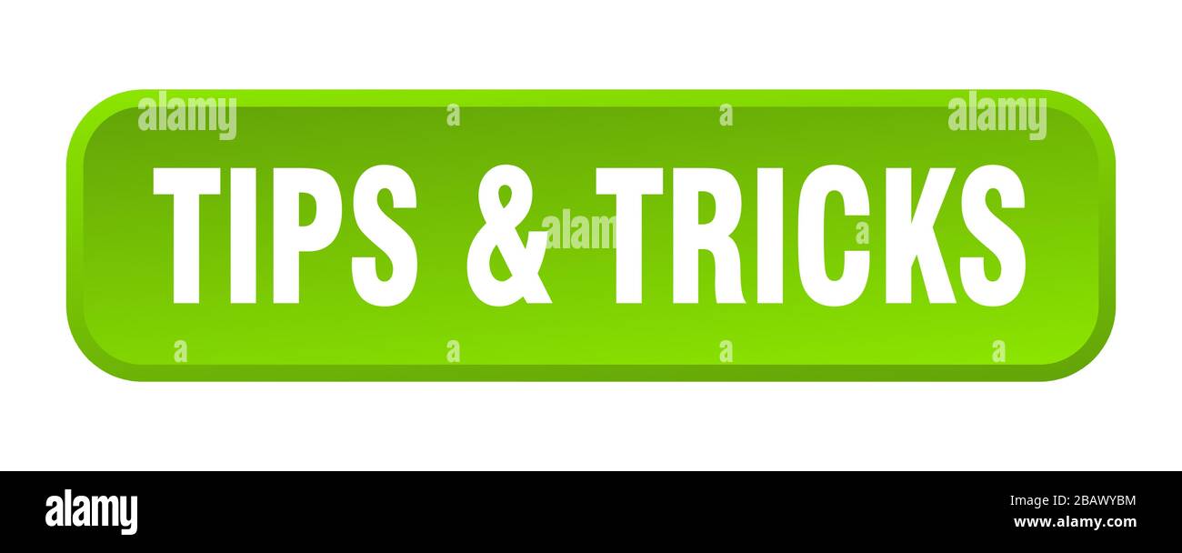 tips & tricks button. tips & tricks square 3d push button Stock Vector