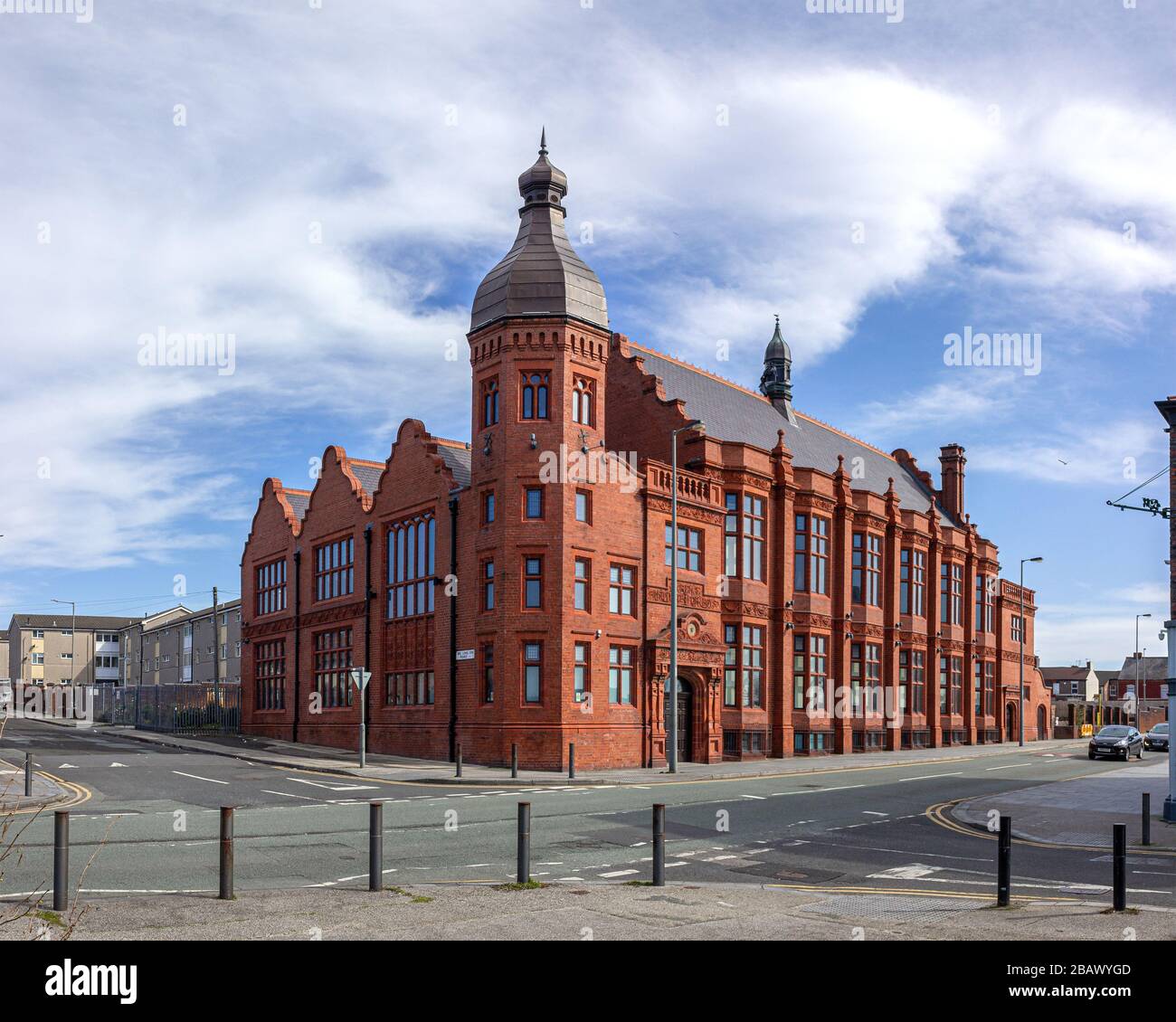 The Florrie social club, Grade II listed building, formerly Florence Institute for Boys, Mill Street, Dingle, Liverpool Stock Photo