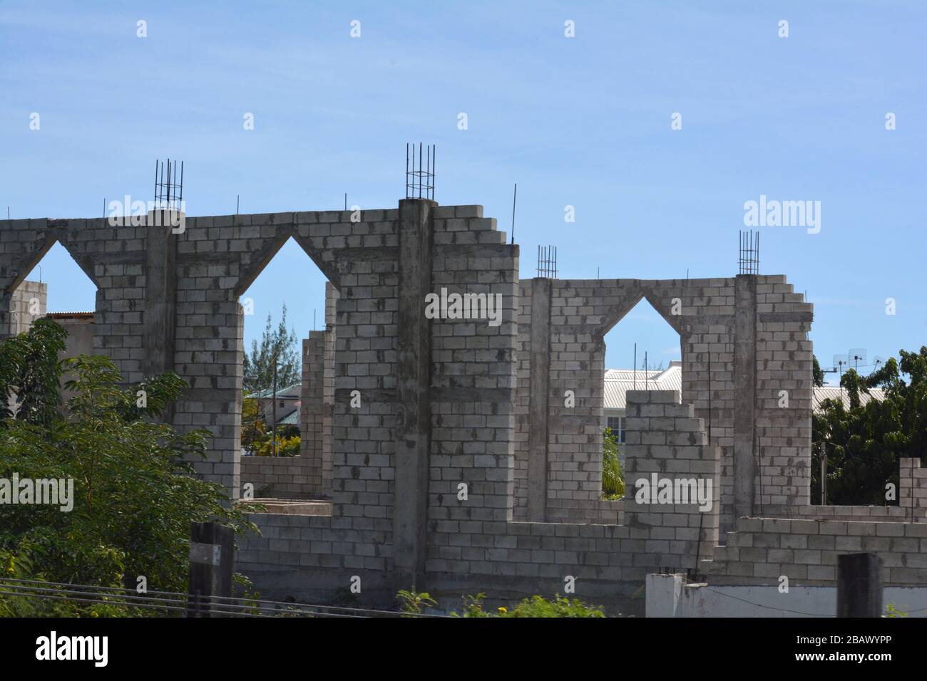 Construction concrete block barbados hires stock photography and