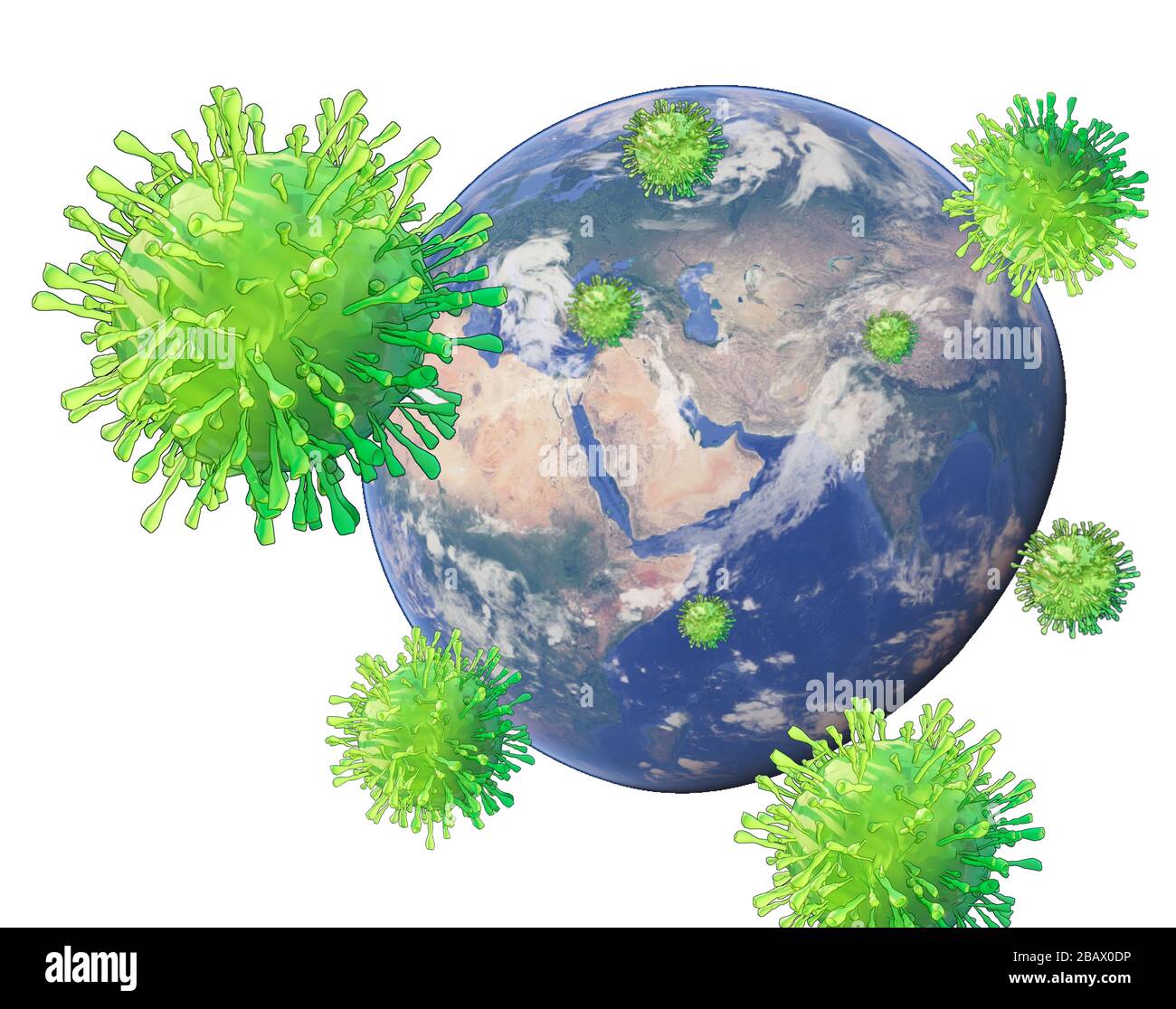 corona virus covid 19 , 3d illustration , render , attack earth Stock ...