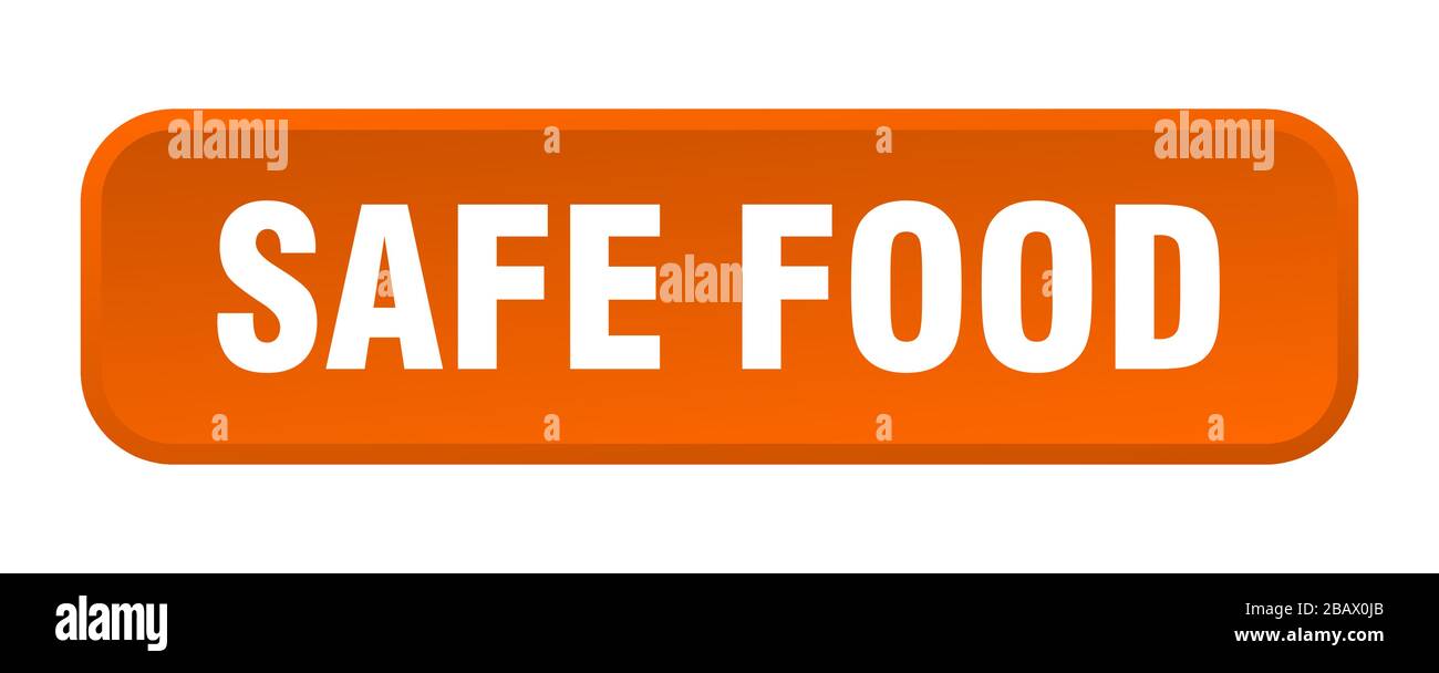 Simple Food Button safe food button. safe food square 3d push button Stock Vector Image ...
