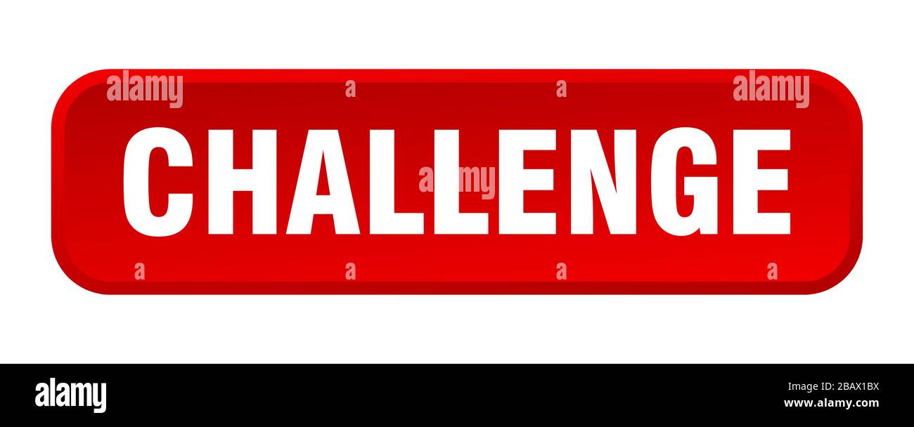 challenge button. challenge square 3d push button Stock Vector