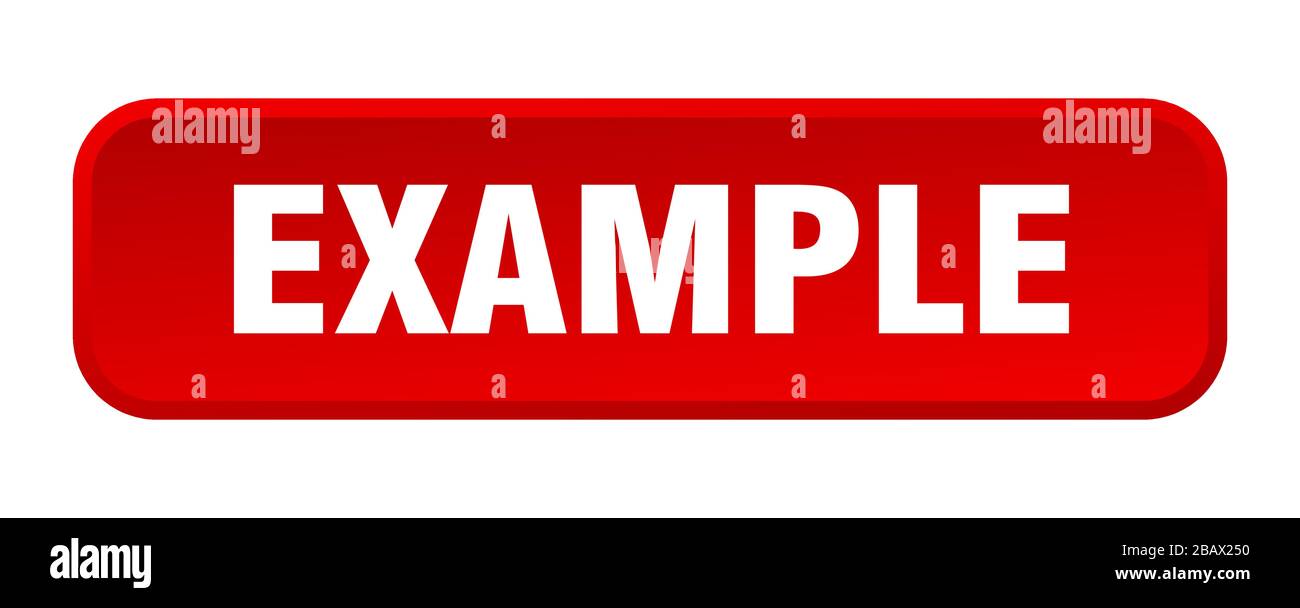 example button. example square 3d push button Stock Vector
