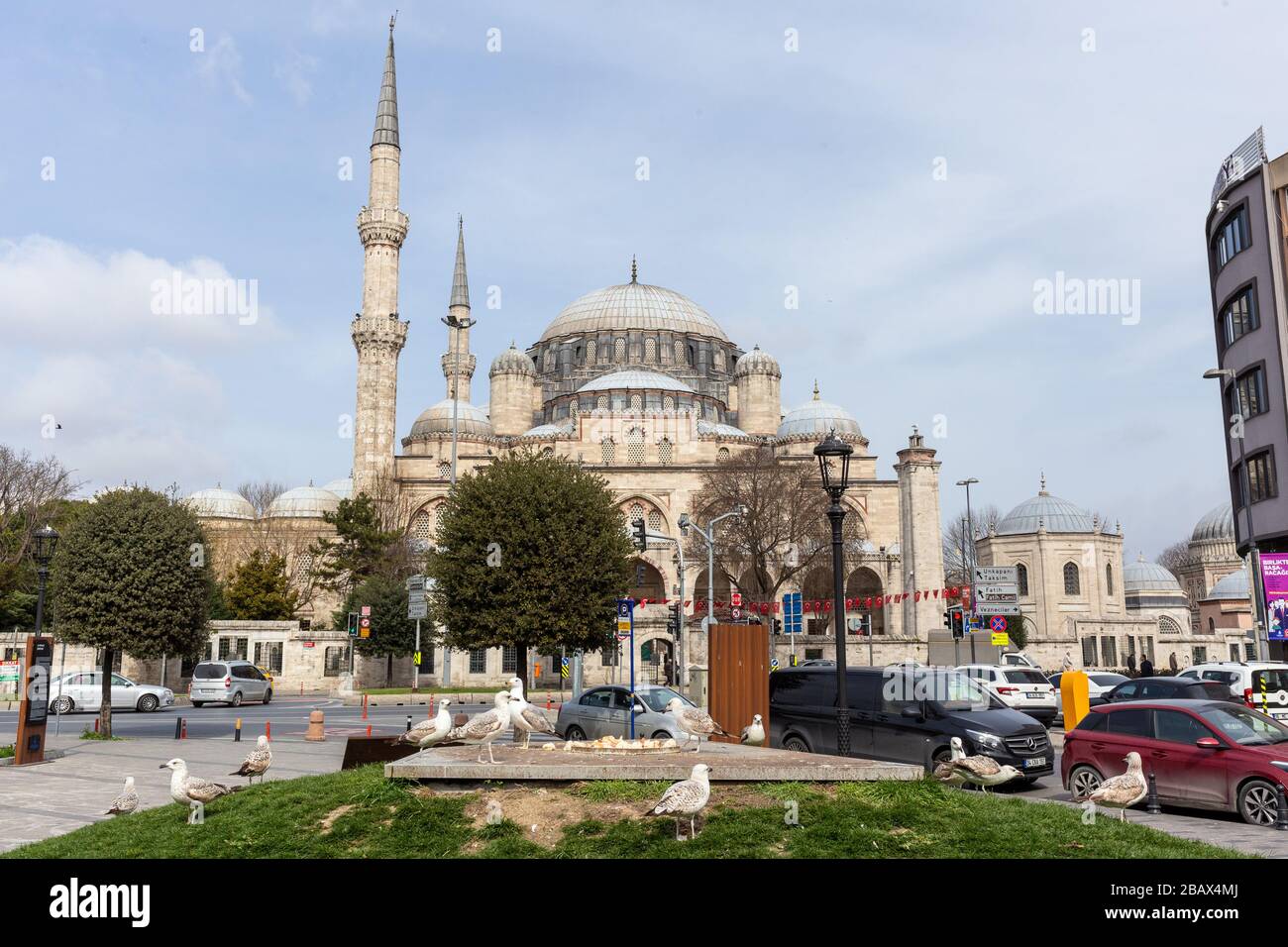 Exterior view of the Sehzade Mosque. Stock Photo
