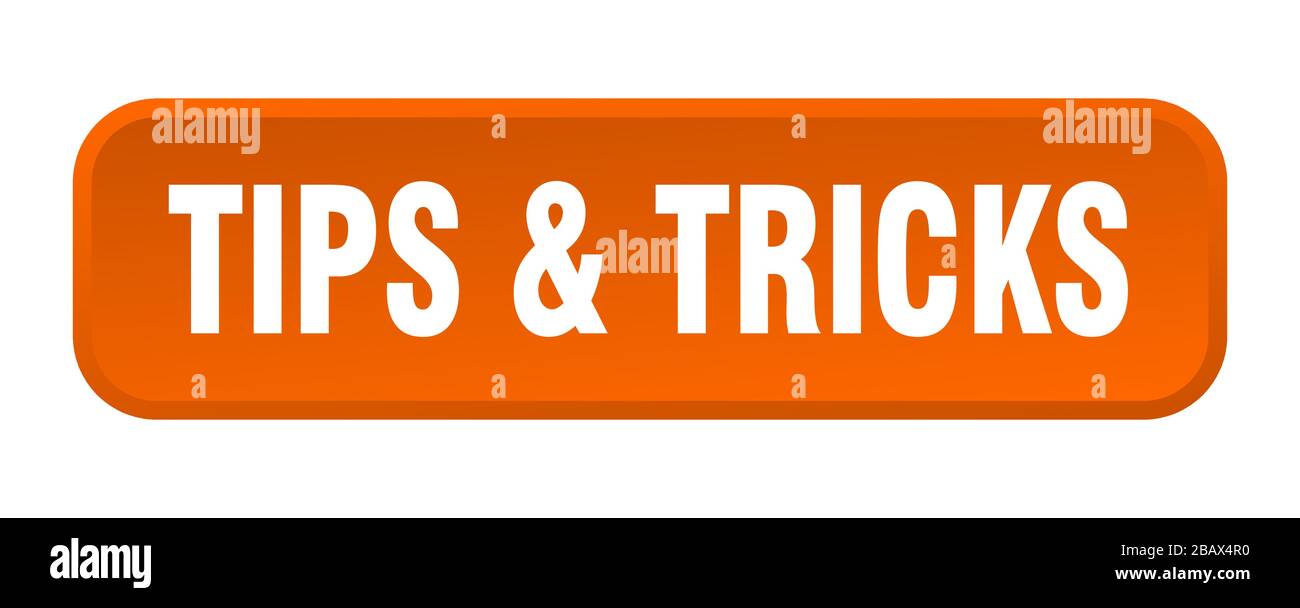 tips & tricks button. tips & tricks square 3d push button Stock Vector