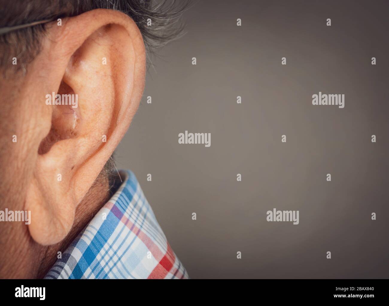 human ear macro detail close-up shot Stock Photo
