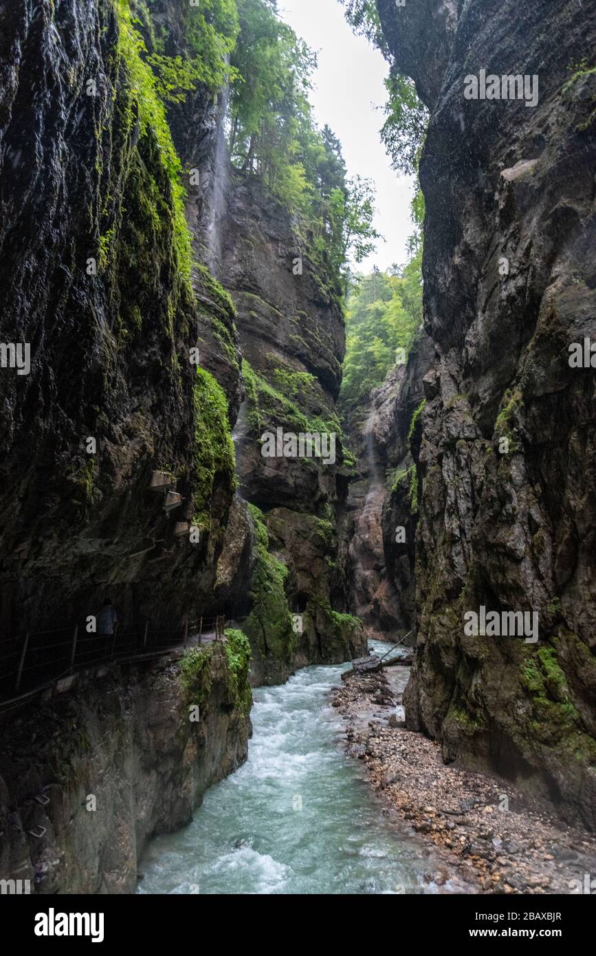 Hiking through the Partnach Gorge near Garmisch-Partenkirchen, Upper ...