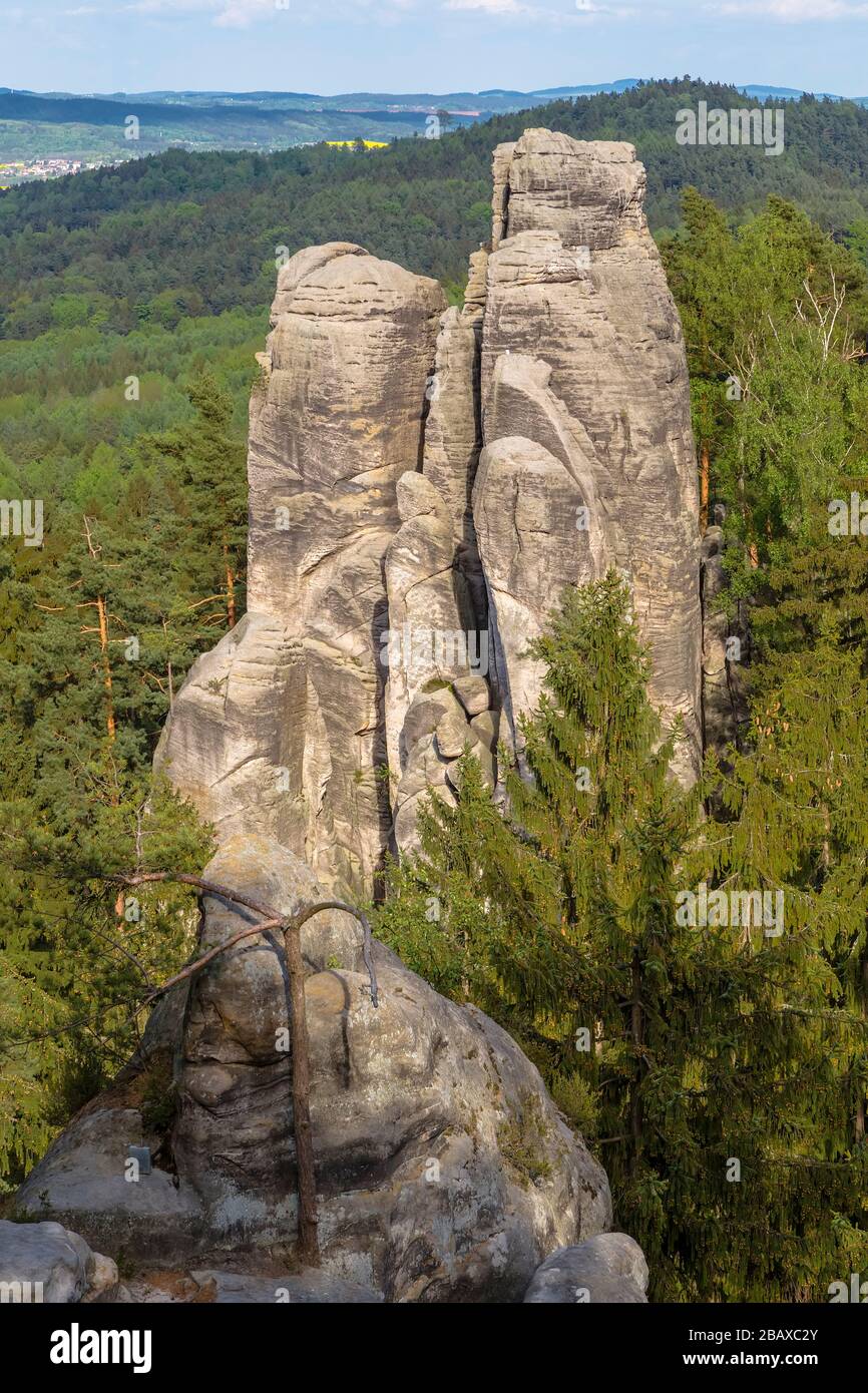 Rocks in the national park Czech Paradise. Czech Republic Stock Photo