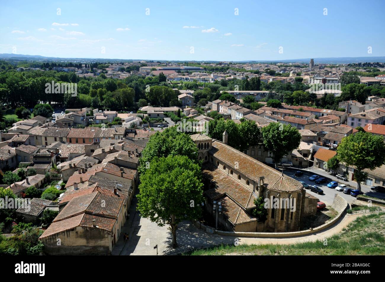 Citadel, walled city and castle in Carcassonne, Aude, France Stock Photo