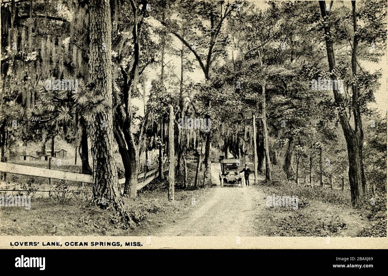 "English Lover's Lane in Ocean Springs, Mississippi; Early 20th