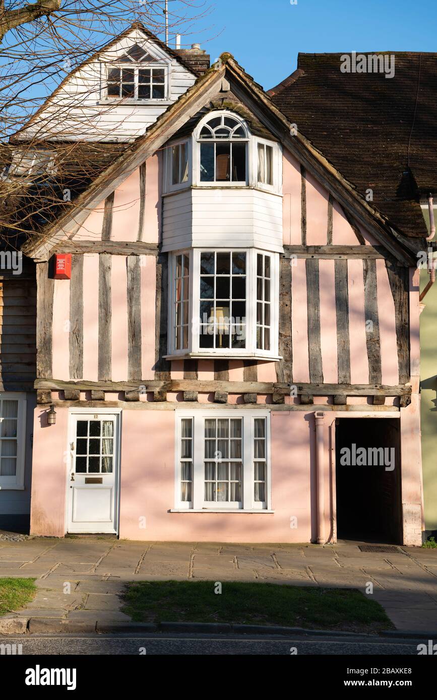No 12 Causeway, a Grade II listed timber framed dwelling on the Causeway, Horsham, West Sussex Stock Photo
